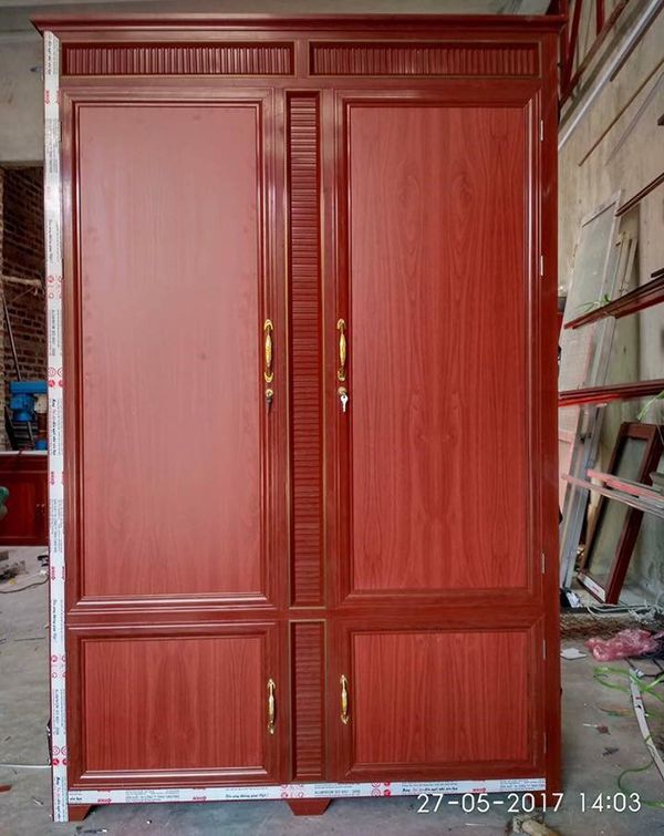 Mẫu tủ Nhôm Giả Gỗ
