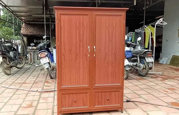 Mẫu tủ Nhôm Giả Gỗ